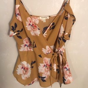 Yellow floral tank top